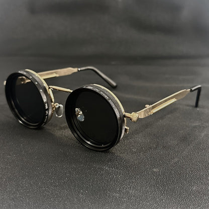 Fashion Glasses - Steampunk Vintage Flip Spin Adjustable Gradient Lens Alloy Frame - product detail view 8