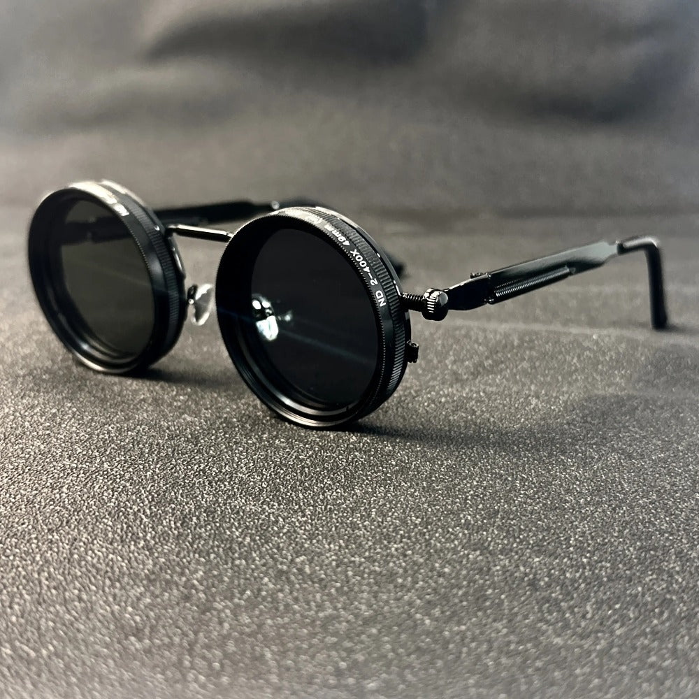 Fashion Glasses - Steampunk Vintage Flip Spin Adjustable Gradient Lens Alloy Frame - product detail view 9