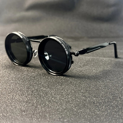 Fashion Glasses - Steampunk Vintage Flip Spin Adjustable Gradient Lens Alloy Frame - product detail view 9