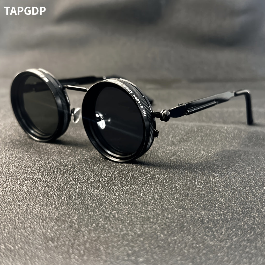 Fashion Glasses - Steampunk Vintage Flip Spin Adjustable Gradient Lens Alloy Frame - product detail view 11