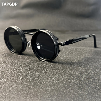 Fashion Glasses - Steampunk Vintage Flip Spin Adjustable Gradient Lens Alloy Frame - product detail view 11