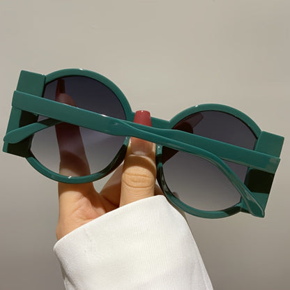 Fashion Sunglasses - Color Block Round Unisex Retro Minimalist Glasses for Beach Vacation - product detail view 15