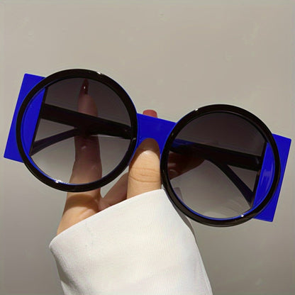 Fashion Sunglasses - Color Block Round Unisex Retro Minimalist Glasses for Beach Vacation - product detail view 20