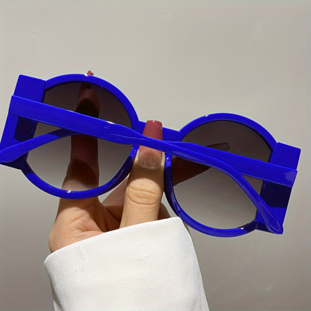 Fashion Sunglasses - Color Block Round Unisex Retro Minimalist Glasses for Beach Vacation - product detail view 21