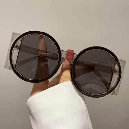 Fashion Sunglasses - Color Block Round Unisex Retro Minimalist Glasses for Beach Vacation - product detail view 23