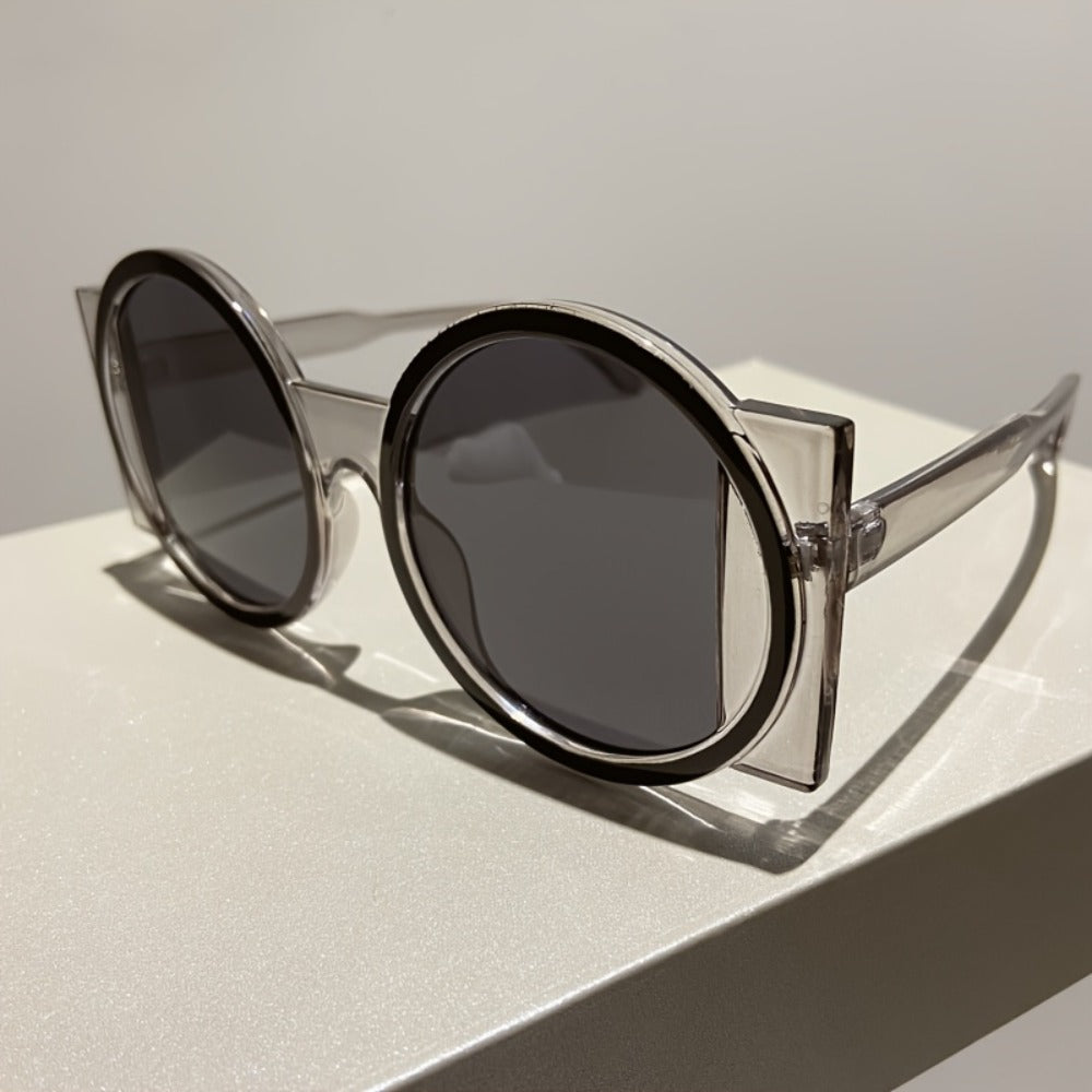 Fashion Sunglasses - Color Block Round Unisex Retro Minimalist Glasses for Beach Vacation - product detail view 25