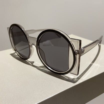 Fashion Sunglasses - Color Block Round Unisex Retro Minimalist Glasses for Beach Vacation - product detail view 25