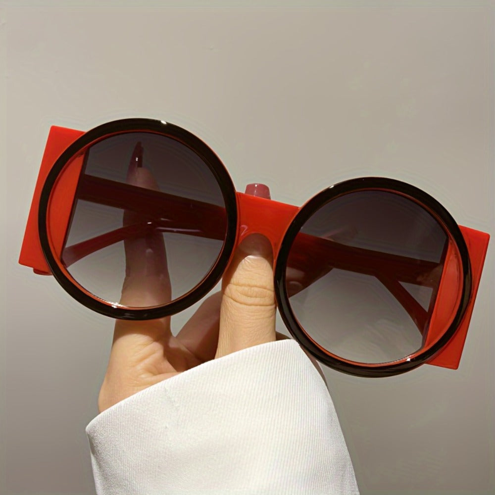 Fashion Sunglasses - Color Block Round Unisex Retro Minimalist Glasses for Beach Vacation - product detail view 26