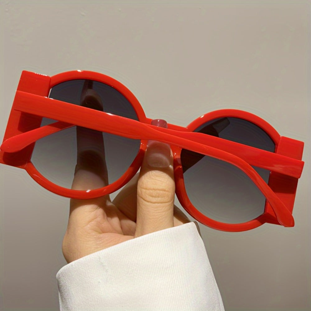 Fashion Sunglasses - Color Block Round Unisex Retro Minimalist Glasses for Beach Vacation - product detail view 27
