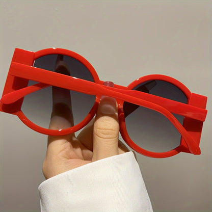 Fashion Sunglasses - Color Block Round Unisex Retro Minimalist Glasses for Beach Vacation - product detail view 27
