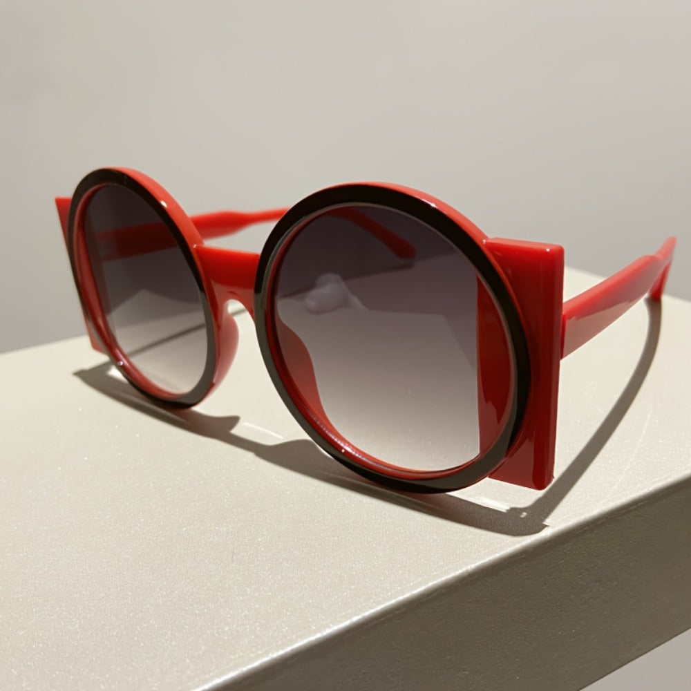 Fashion Sunglasses - Color Block Round Unisex Retro Minimalist Glasses for Beach Vacation - product detail view 28