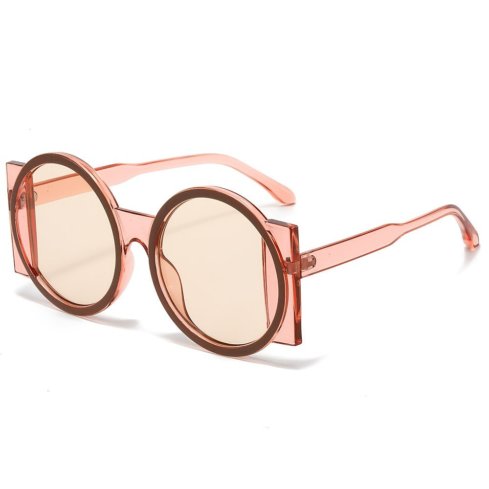 Fashion Sunglasses - Color Block Round Unisex Retro Minimalist Glasses for Beach Vacation - product detail view 29