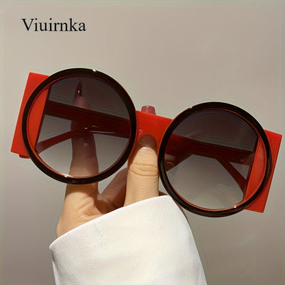 Fashion Sunglasses - Color Block Round Unisex Retro Minimalist Glasses for Beach Vacation - product detail view 33