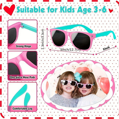Fashion Sunglasses - Kids 12 Pack Bulk UV Protection Boys Girls Unisex Children Shades Colorful - product detail view 2