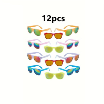 Fashion Sunglasses - Kids 12 Pack Bulk UV Protection Boys Girls Unisex Children Shades Colorful - product detail view 3