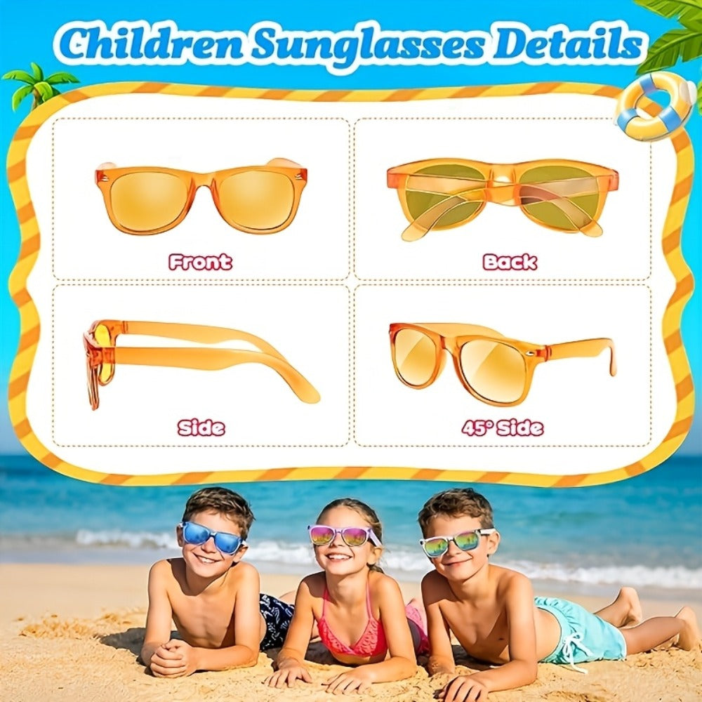 Fashion Sunglasses - Kids 12 Pack Bulk UV Protection Boys Girls Unisex Children Shades Colorful - product detail view 4