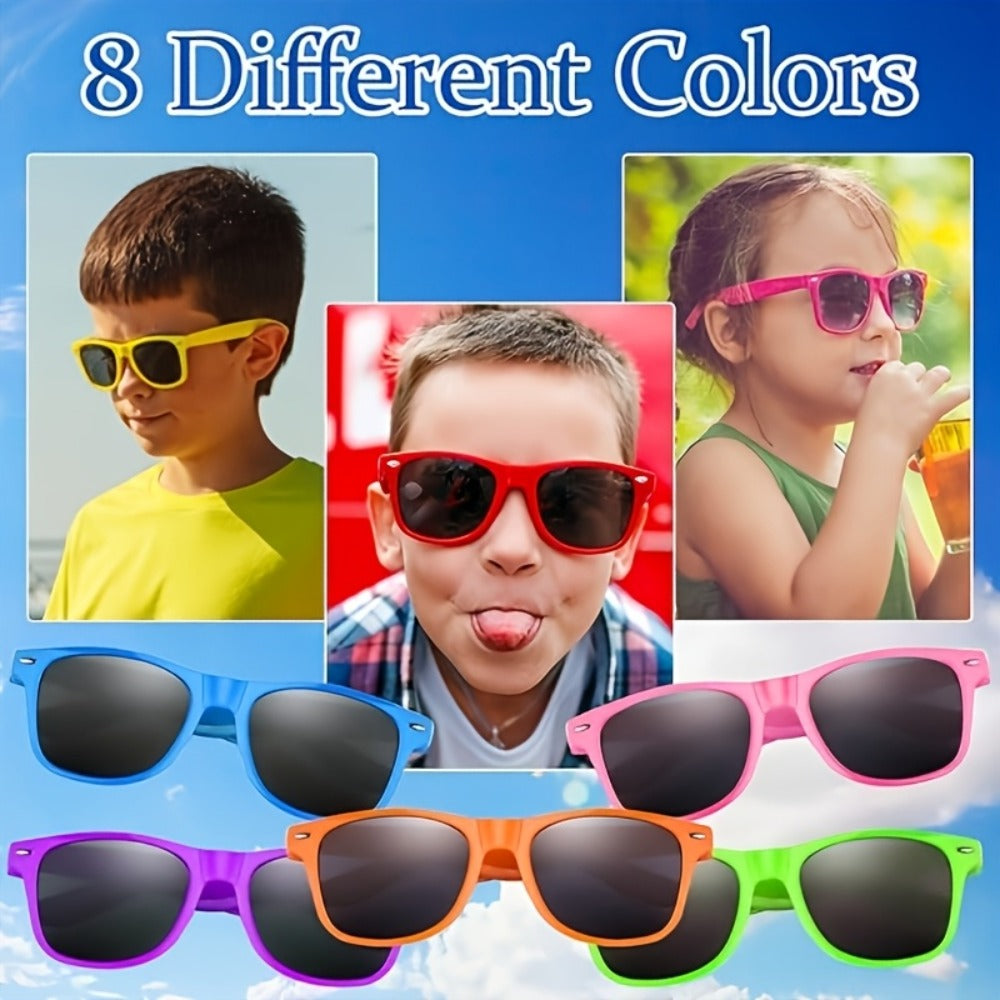 Fashion Sunglasses - Kids 12 Pack Bulk UV Protection Boys Girls Unisex Children Shades Colorful - product detail view 5