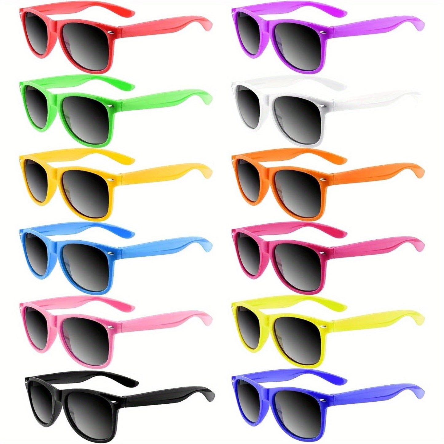 Fashion Sunglasses - Neon 12 Pack Bulk UV400 Polarized Favors - Colorful Shades for Beach Pool - product detail view 16