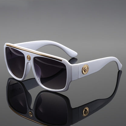 Fashion Sunglasses - Oversized Square Glasses Cyberpunk Extra Large 139mm+ Frame with Gold - main product view