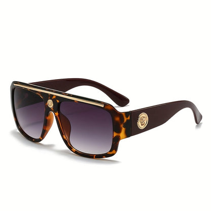 Fashion Sunglasses - Oversized Square Glasses Cyberpunk Extra Large 139mm+ Frame with Gold - product detail view 7