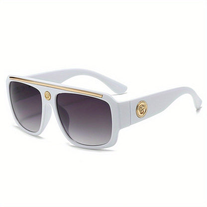 Fashion Sunglasses - Oversized Square Glasses Cyberpunk Extra Large 139mm+ Frame with Gold - product detail view 20