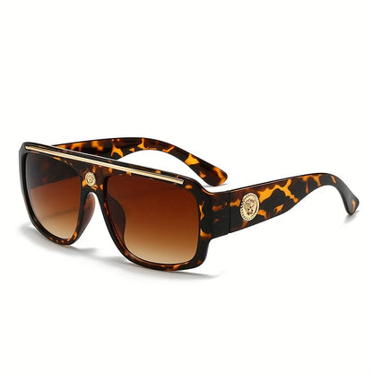 Fashion Sunglasses - Oversized Square Glasses Cyberpunk Extra Large 139mm+ Frame with Gold - product detail view 22