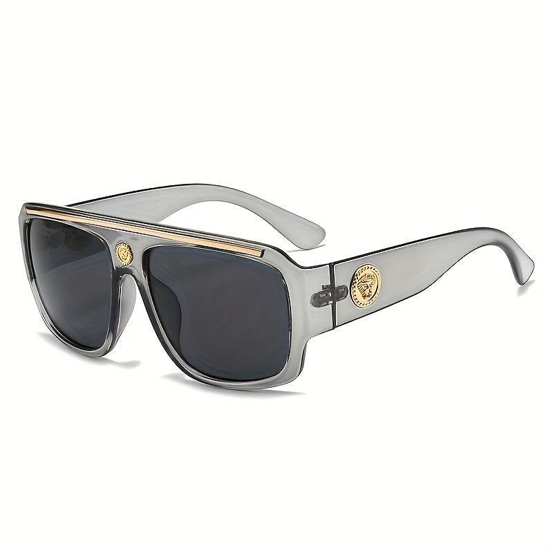 Fashion Sunglasses - Oversized Square Glasses Cyberpunk Extra Large 139mm+ Frame with Gold - product detail view 24