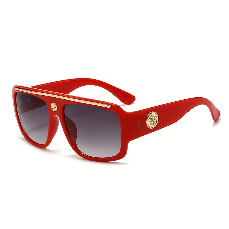 Fashion Sunglasses - Oversized Square Glasses Cyberpunk Extra Large 139mm+ Frame with Gold - product detail view 25