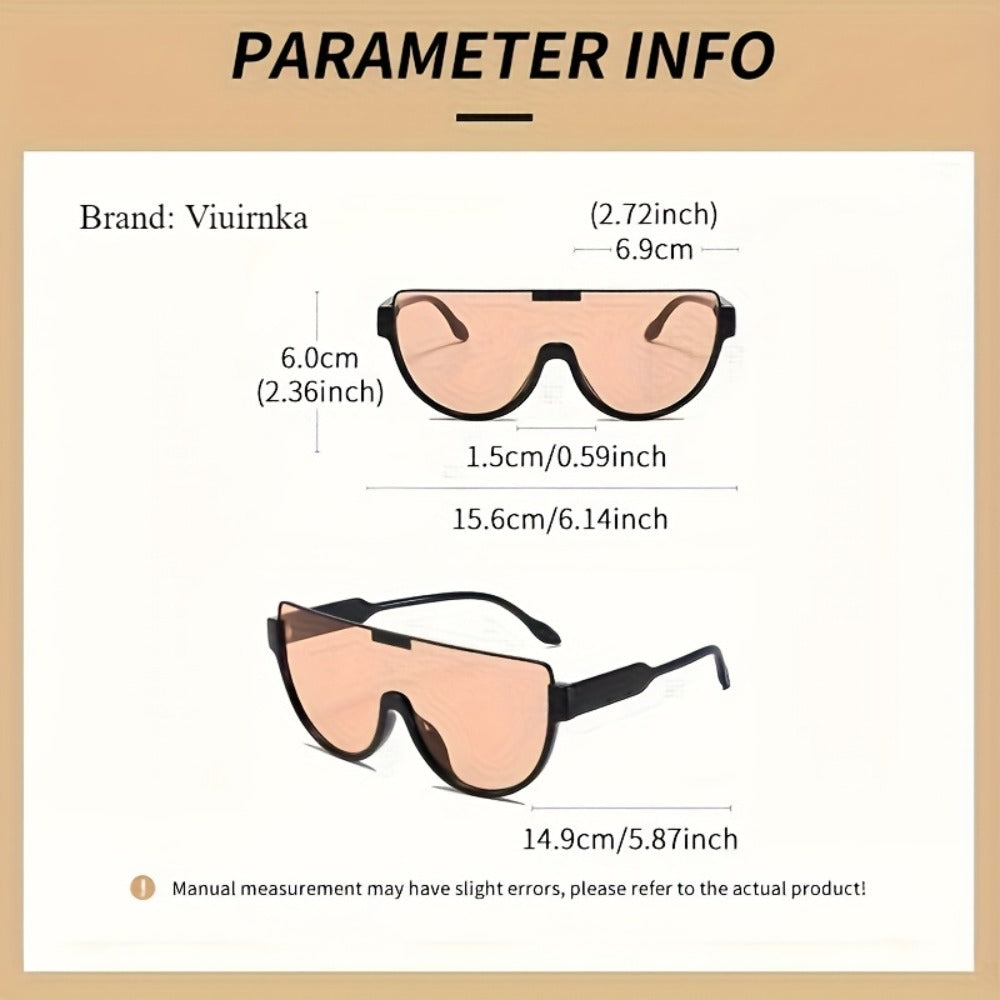 Fashion Sunglasses - Oversized Unisex Semi-Circular Glare Resistant Trendy Shades 5 Lens Colors - product detail view 6