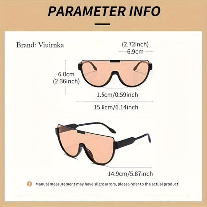 Fashion Sunglasses - Oversized Unisex Semi-Circular Glare Resistant Trendy Shades 5 Lens Colors - product detail view 6