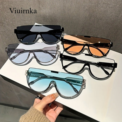 Fashion Sunglasses - Oversized Unisex Semi-Circular Glare Resistant Trendy Shades 5 Lens Colors - product detail view 10