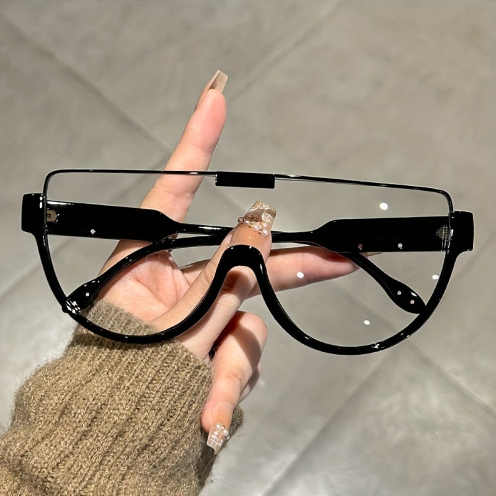 Fashion Sunglasses - Oversized Unisex Semi-Circular Glare Resistant Trendy Shades 5 Lens Colors - product detail view 13