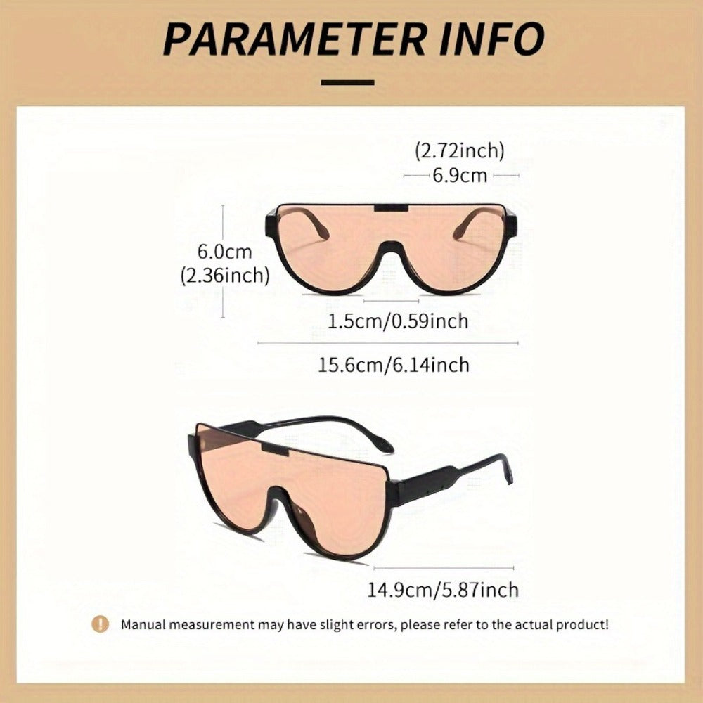 Fashion Sunglasses - Oversized Unisex Semi-Circular Glare Resistant Trendy Shades 5 Lens Colors - product detail view 18