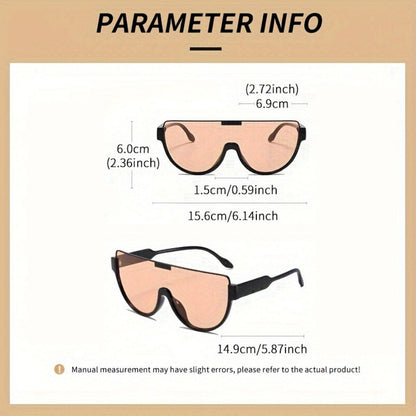 Fashion Sunglasses - Oversized Unisex Semi-Circular Glare Resistant Trendy Shades 5 Lens Colors - product detail view 18