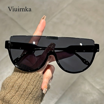 Fashion Sunglasses - Oversized Unisex Semi-Circular Glare Resistant Trendy Shades 5 Lens Colors - product detail view 21