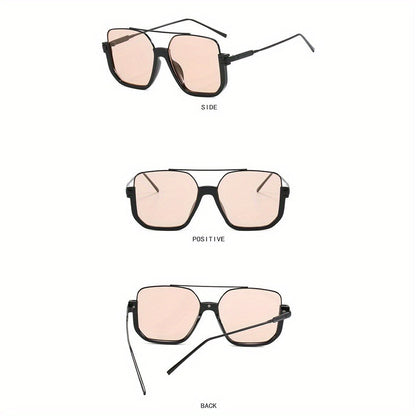Fashion Sunglasses - Oversized Vintage Double Bridge Metal Frame PC Lens Unisex Shades for - product detail view 7