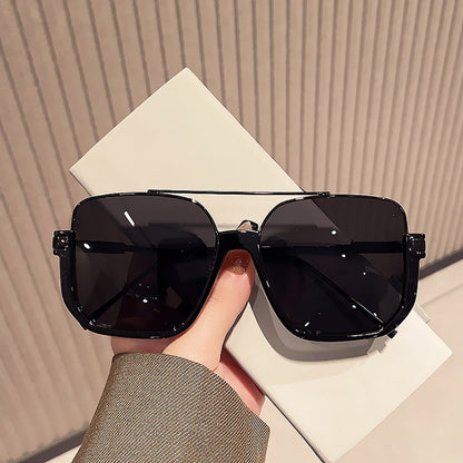 Fashion Sunglasses - Oversized Vintage Double Bridge Metal Frame PC Lens Unisex Shades for - product detail view 9