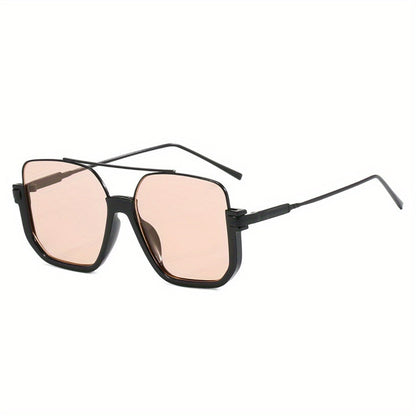 Fashion Sunglasses - Oversized Vintage Double Bridge Metal Frame PC Lens Unisex Shades for - product detail view 14
