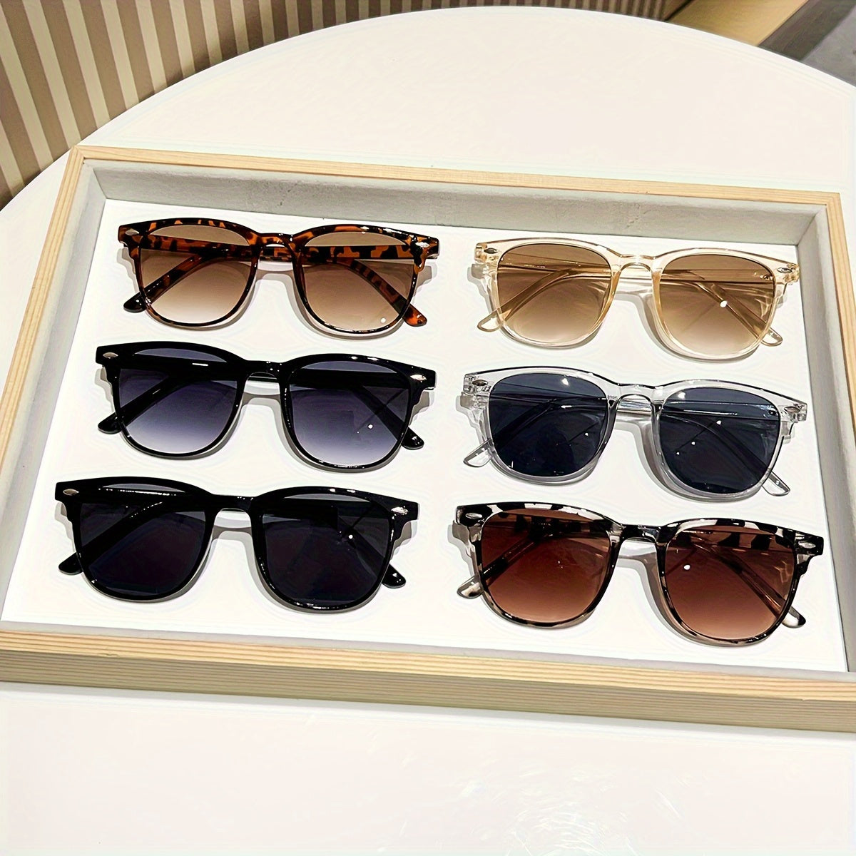 Fashion Sunglasses - Round 6 Pack Small Retro Frame Mixed Color Assorted Unisex - European - product detail view 9