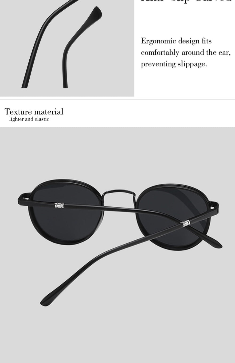 Fashion Sunglasses - Round Metal Polarized Unisex TAC Lens UV Protection, Lightweight Durable - product detail view 13