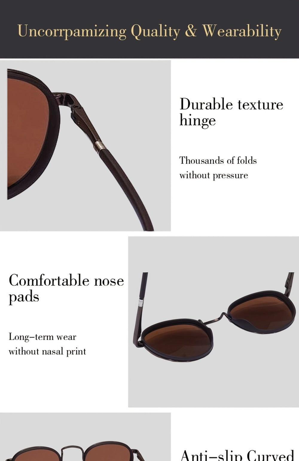 Fashion Sunglasses - Round Metal Polarized Unisex TAC Lens UV Protection, Lightweight Durable - product detail view 14