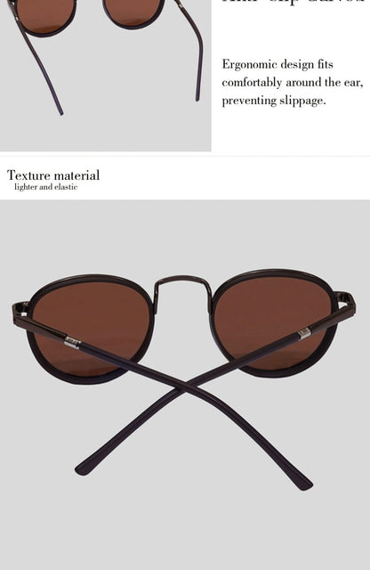 Fashion Sunglasses - Round Metal Polarized Unisex TAC Lens UV Protection, Lightweight Durable - product detail view 15