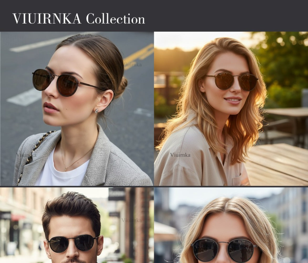 Fashion Sunglasses - Round Metal Polarized Unisex TAC Lens UV Protection, Lightweight Durable - product detail view 16