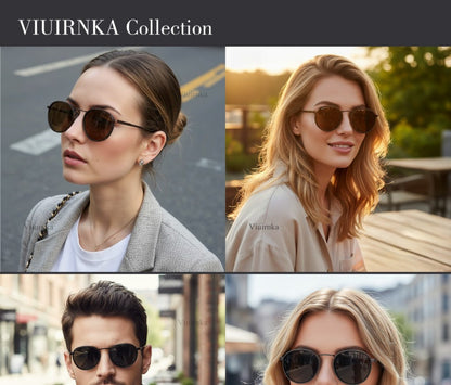 Fashion Sunglasses - Round Metal Polarized Unisex TAC Lens UV Protection, Lightweight Durable - product detail view 16