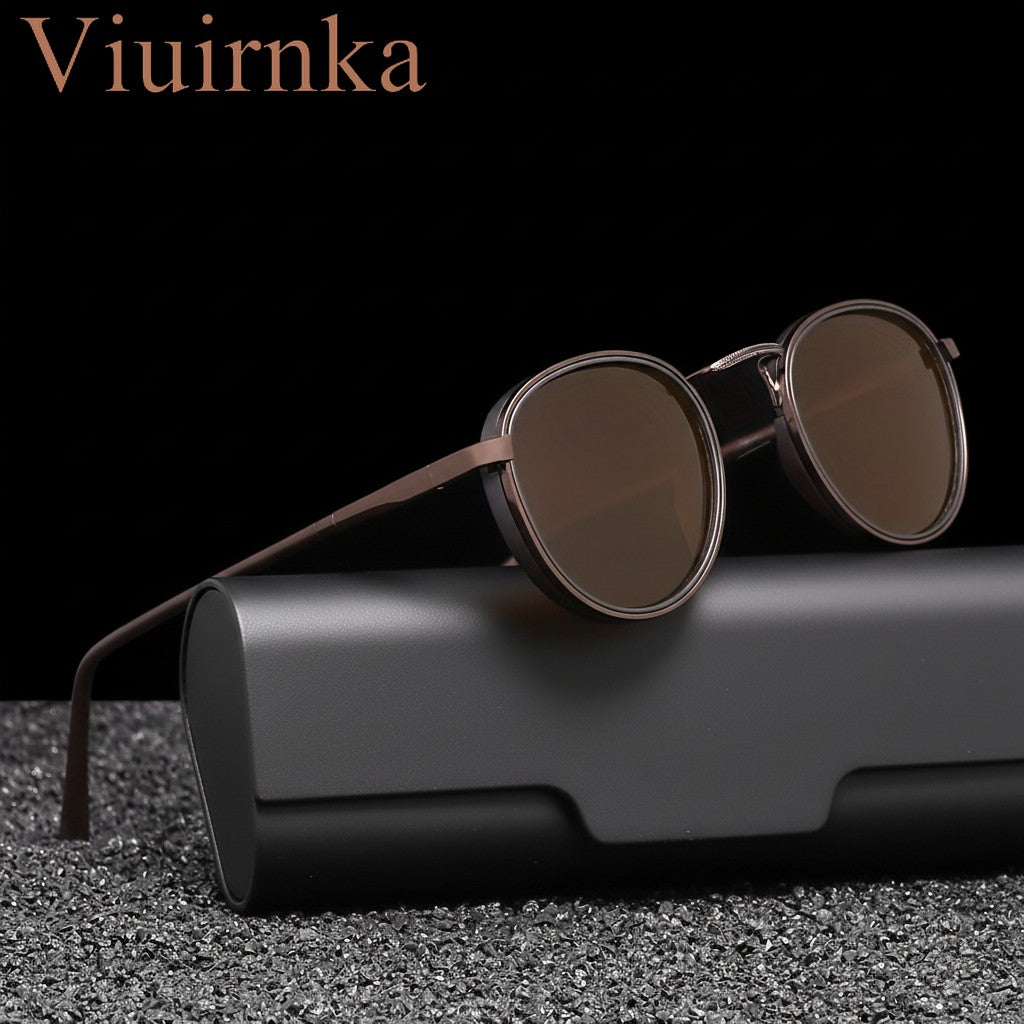 Fashion Sunglasses - Round Metal Polarized Unisex TAC Lens UV Protection, Lightweight Durable - product detail view 23