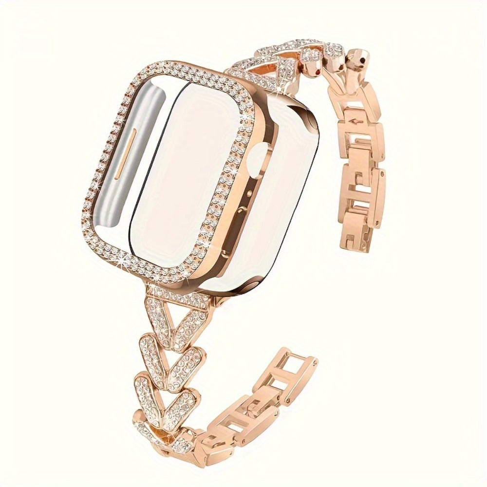 Fashion Watch - Apple Band Double Row Case Set Wheat Ear Alloy Strap with Matching Case - main product view