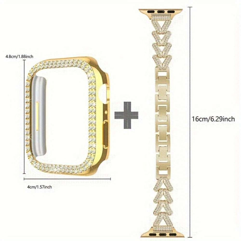 Fashion Watch - Apple Band Double Row Case Set Wheat Ear Alloy Strap with Matching Case - product detail view 2