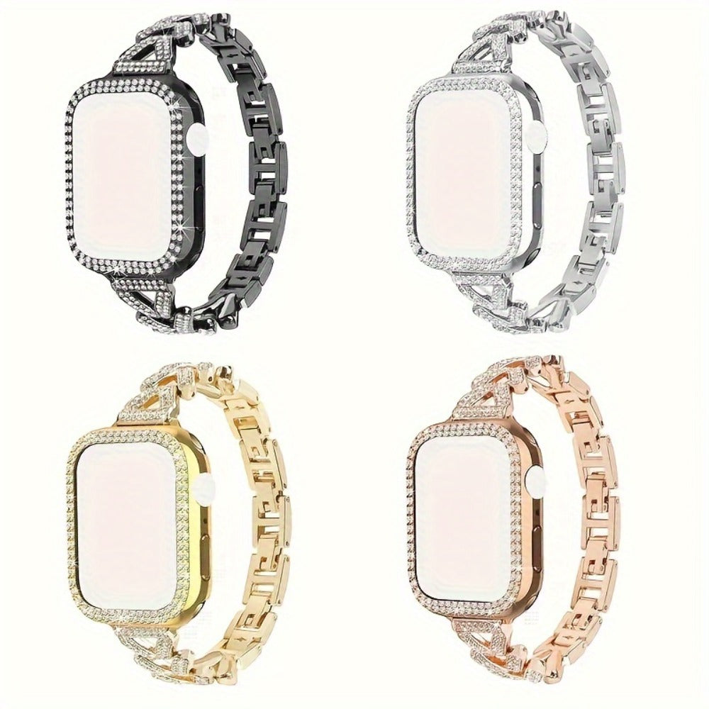 Fashion Watch - Apple Band Double Row Case Set Wheat Ear Alloy Strap with Matching Case - product detail view 4