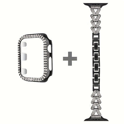Fashion Watch - Apple Band Double Row Case Set Wheat Ear Alloy Strap with Matching Case - product detail view 5