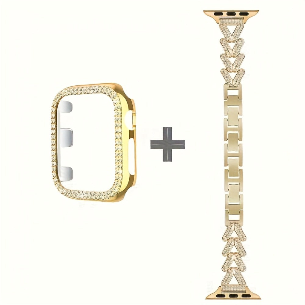 Fashion Watch - Apple Band Double Row Case Set Wheat Ear Alloy Strap with Matching Case - product detail view 7